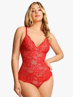 Shapewear Firm Control Smoothing Full Lace Thong Bodysuit