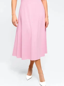 Shapewear Flutter Sleeve Sculpting A-Line Midi Dress