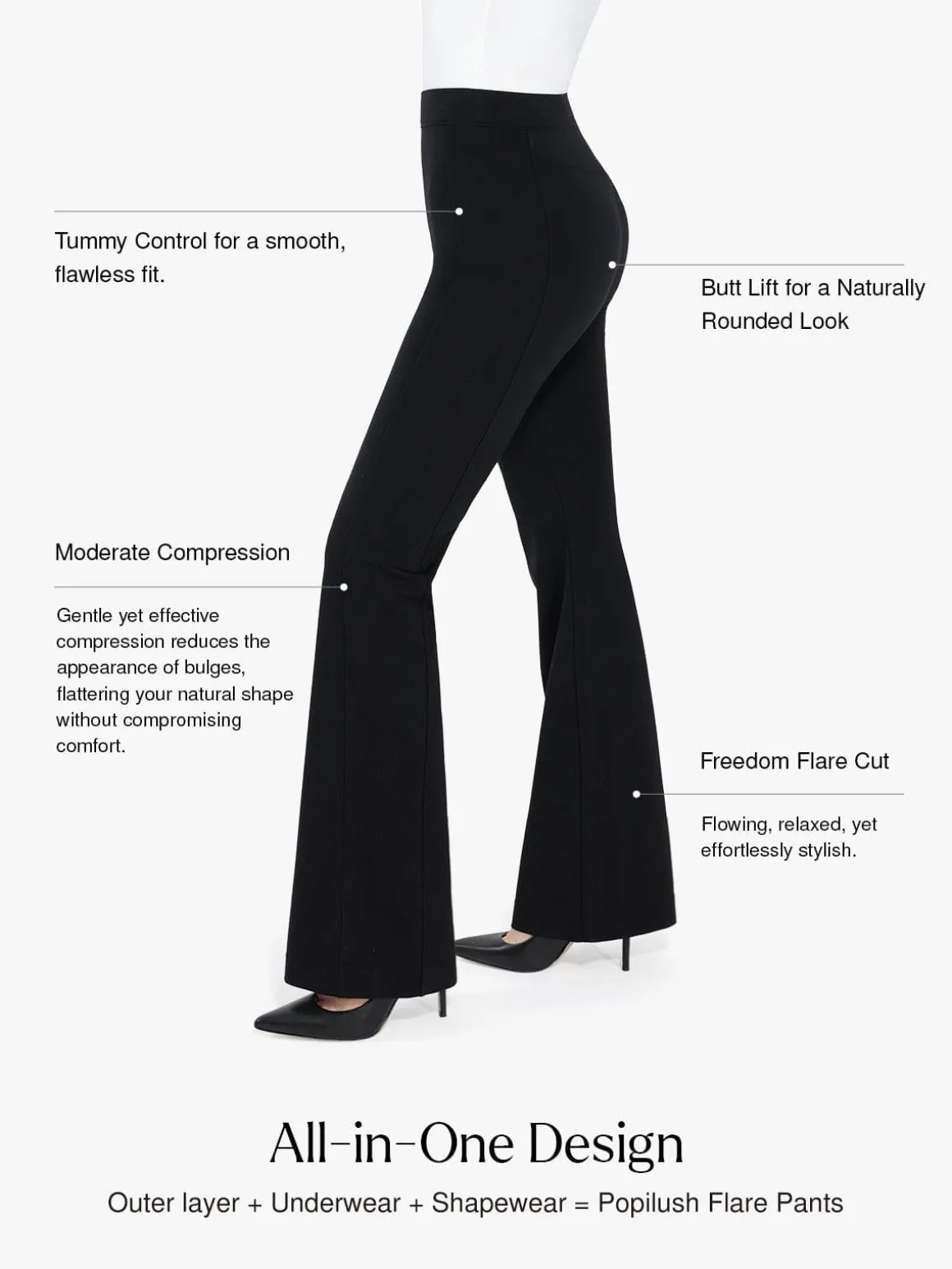 Shapewear Freedom Tummy Control Flare-Leg Ponte Pants