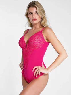 Shapewear Full Coverage Plunging Lace Slimming Bodysuit