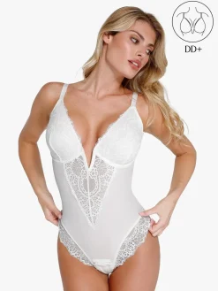 Shapewear Full Coverage Plunging Lace Slimming Bodysuit