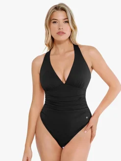 Shapewear Halter Cowl Neck Ruched Tummy Control Bodysuit