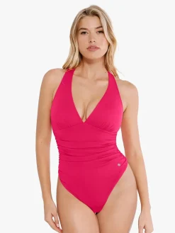 Shapewear Halter Cowl Neck Ruched Tummy Control Bodysuit