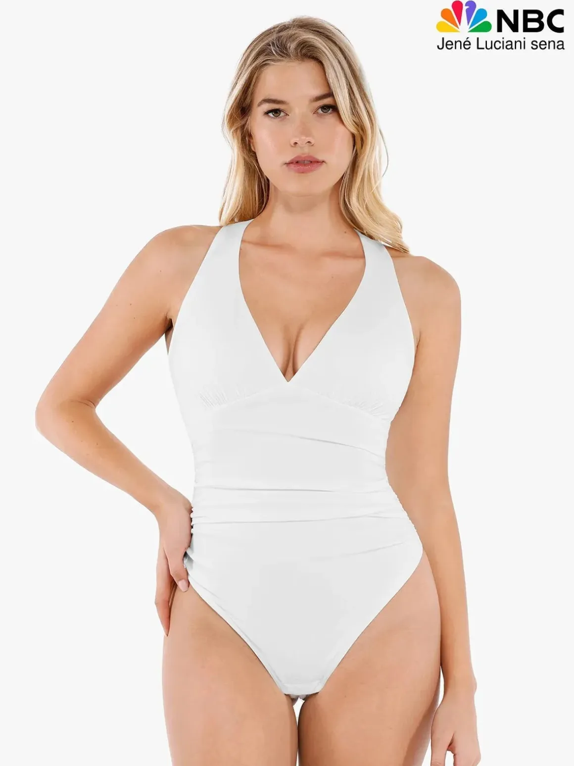 Shapewear Halter Cowl Neck Ruched Tummy Control Bodysuit