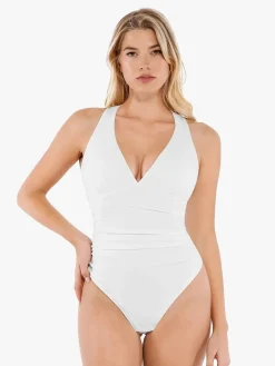 Shapewear Halter Cowl Neck Ruched Tummy Control Bodysuit