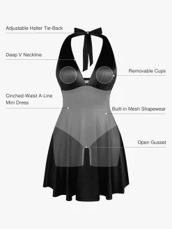Shapewear Halter Fit & Flare Mini Dress