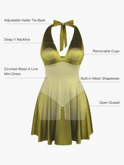 Shapewear Halter Fit & Flare Mini Dress