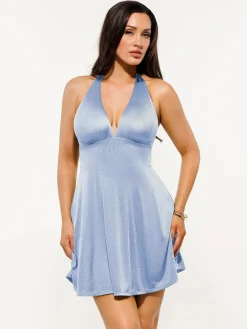 Shapewear Halter Fit & Flare Mini Dress
