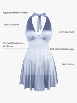 Shapewear Halter Fit & Flare Mini Dress