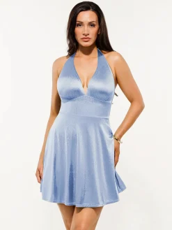 Shapewear Halter Fit & Flare Mini Dress