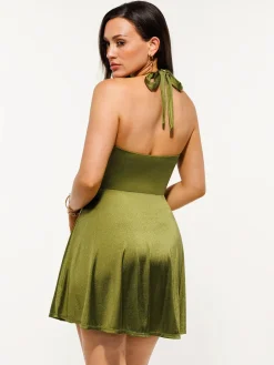 Shapewear Halter Fit & Flare Mini Dress