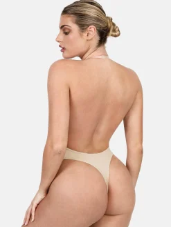 Shapewear Halter Strap Deep U Sculpting Backless Bodysuit