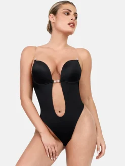 Shapewear Halter Strap Deep U Sculpting Backless Bodysuit