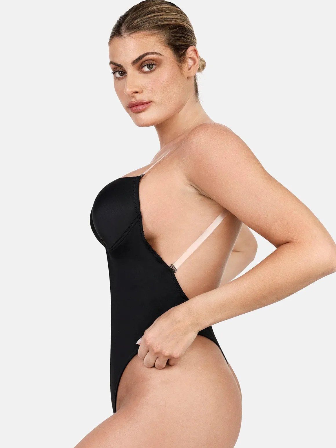 Shapewear Halter Strap Deep U Sculpting Backless Bodysuit