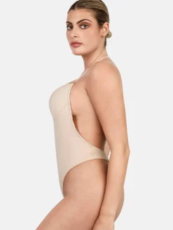 Shapewear Halter Strap Deep U Sculpting Backless Bodysuit