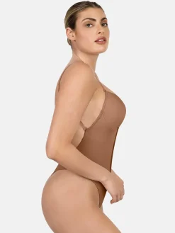 Shapewear Halter Strap Deep U Sculpting Backless Bodysuit