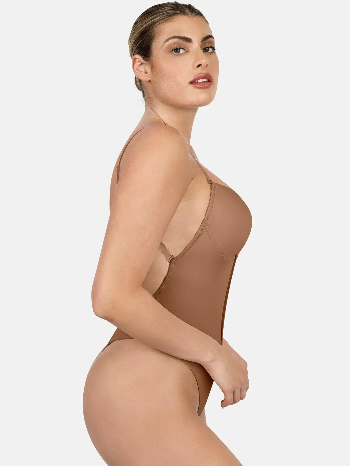 Shapewear Halter Strap Deep U Sculpting Backless Bodysuit