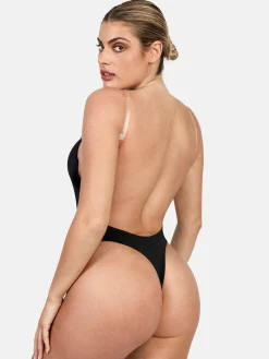 Shapewear Halter Strap Deep U Sculpting Backless Bodysuit