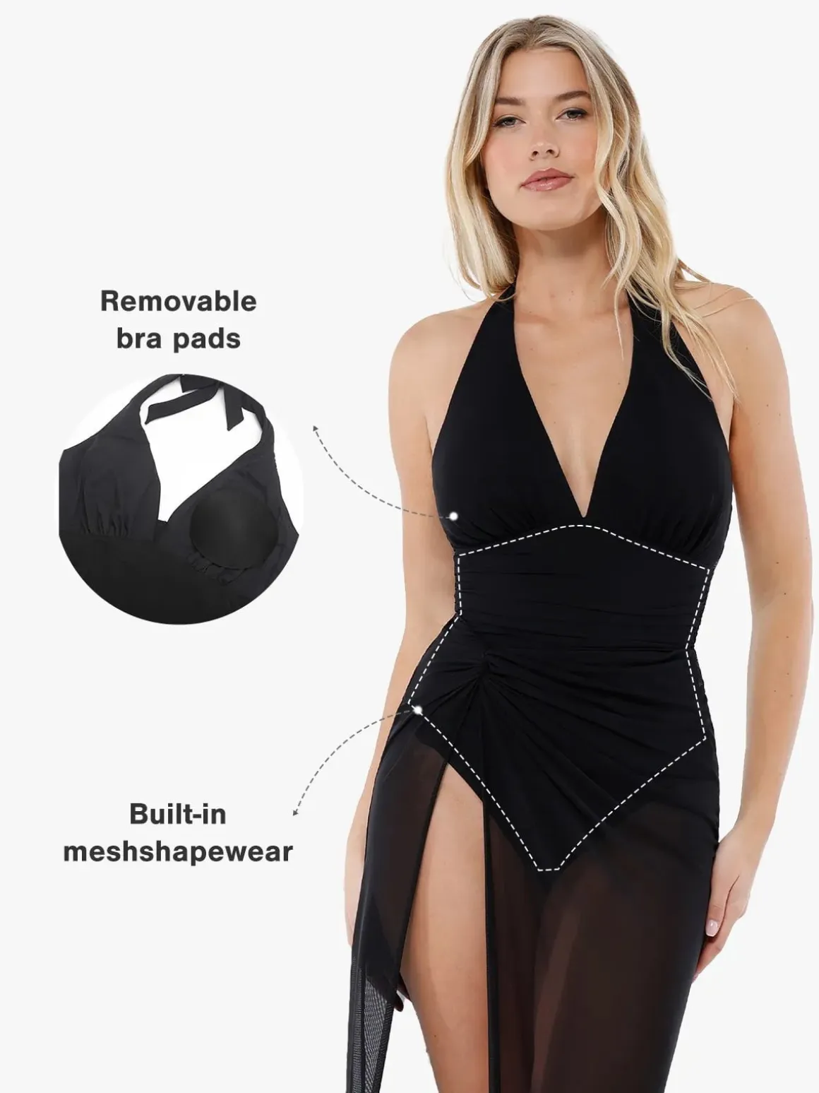 Shapewear Halter Tummy Control One Piece Swimsuit