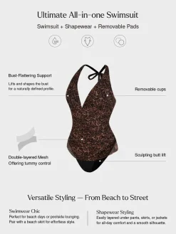 Shapewear Halter Tummy Control One Piece Swimsuit