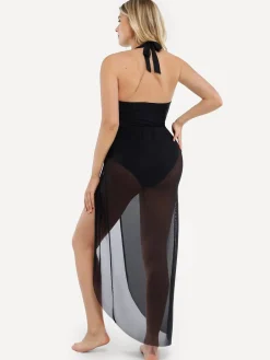 Shapewear Halter Tummy Control Swimsuit And Cover-Up Set