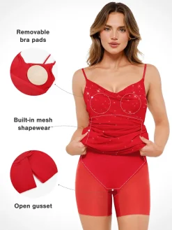 Shapewear Heat-Set Crystal Mesh Slimming Maxi Slip Dress