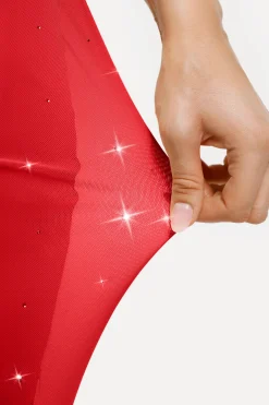 Shapewear Heat-Set Crystal Mesh Slimming Maxi Slip Dress