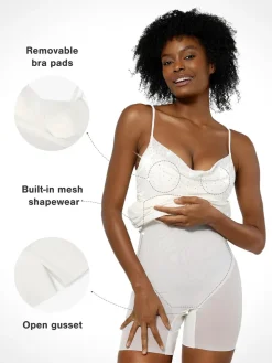 Shapewear Heat-Set Crystal Mesh Slimming Maxi Slip Dress