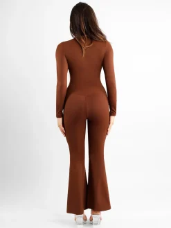 Shapewear High Rise Tummy Control Split Hem Flare Leg Pants