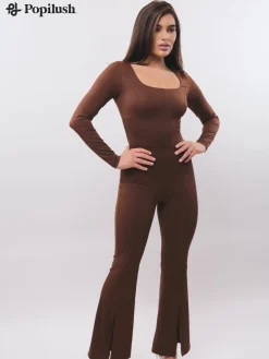 Shapewear High Rise Tummy Control Split Hem Flare Leg Pants