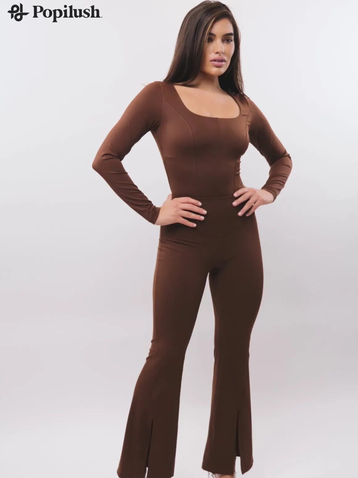 Shapewear High Rise Tummy Control Split Hem Flare Leg Pants