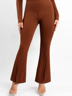 Shapewear High Rise Tummy Control Split Hem Flare Leg Pants