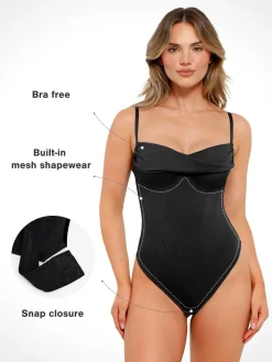 Shapewear Hourglass Corset Bust Draping Bodysuit