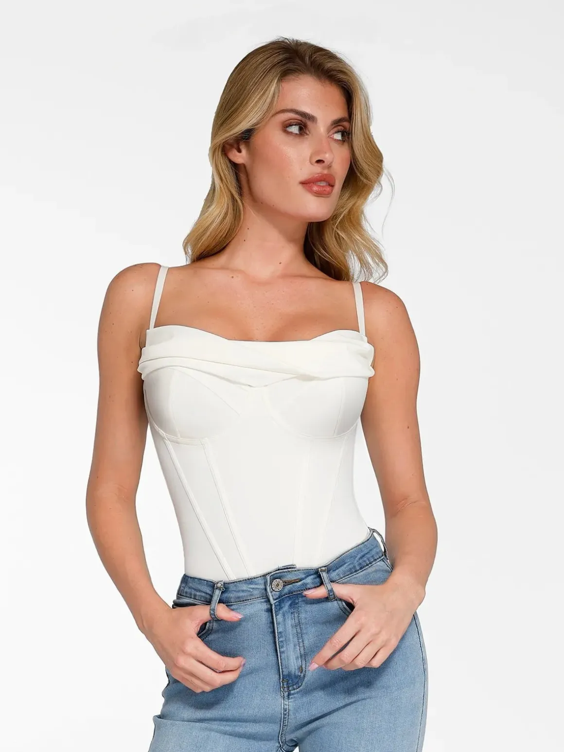 Shapewear Hourglass Corset Bust Draping Bodysuit