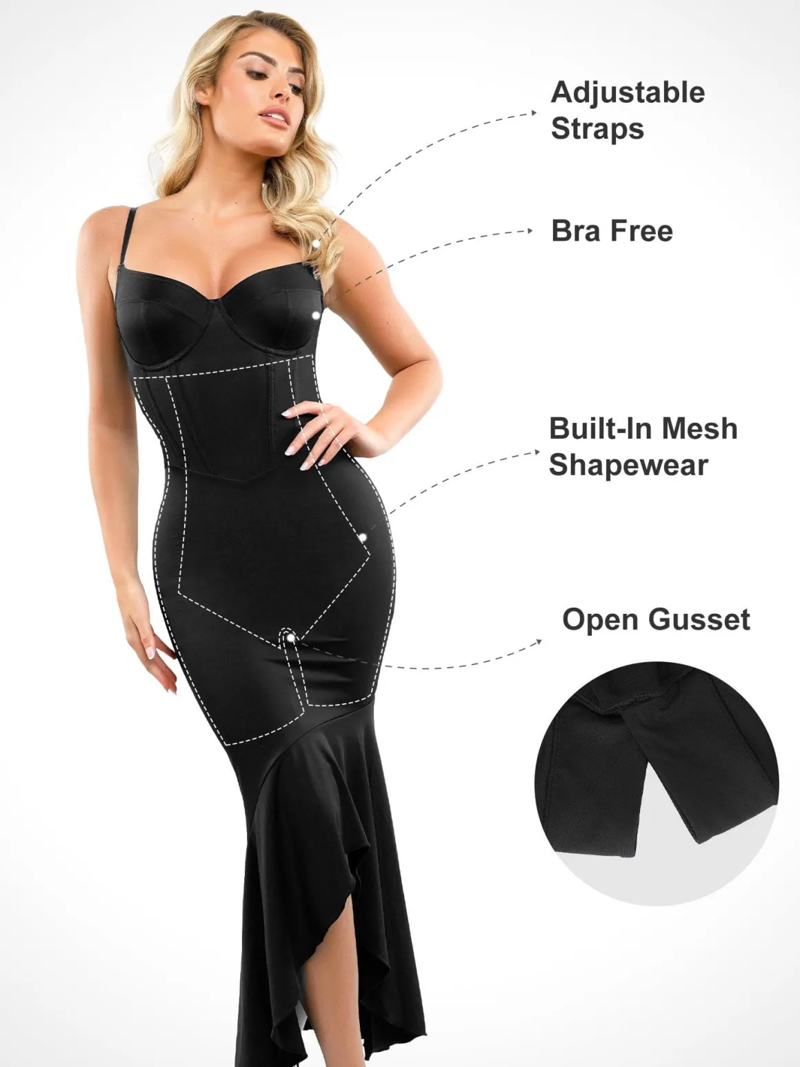 Shapewear Hourglass Corset Maxi Dress or Thong Bodysuit