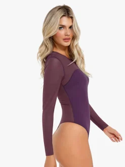 Shapewear Illusion Mesh Long Sleeve Tummy Control Bodysuit