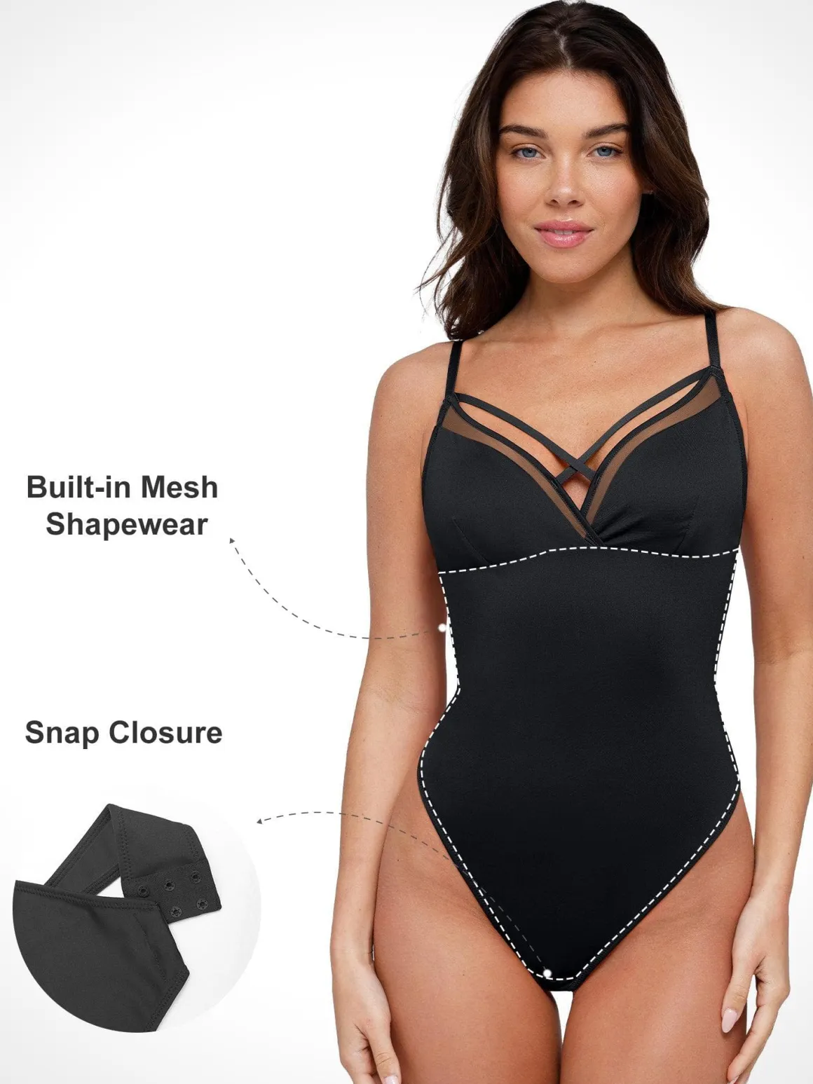 Shapewear Illusion Mesh Slimming Thong Bodysuits