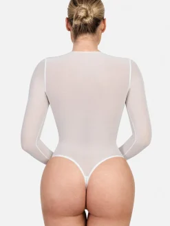 Shapewear Illusion Mesh Slimming Thong Bodysuits