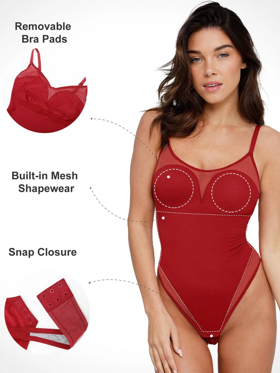 Shapewear Illusion Mesh Slimming Thong Bodysuits