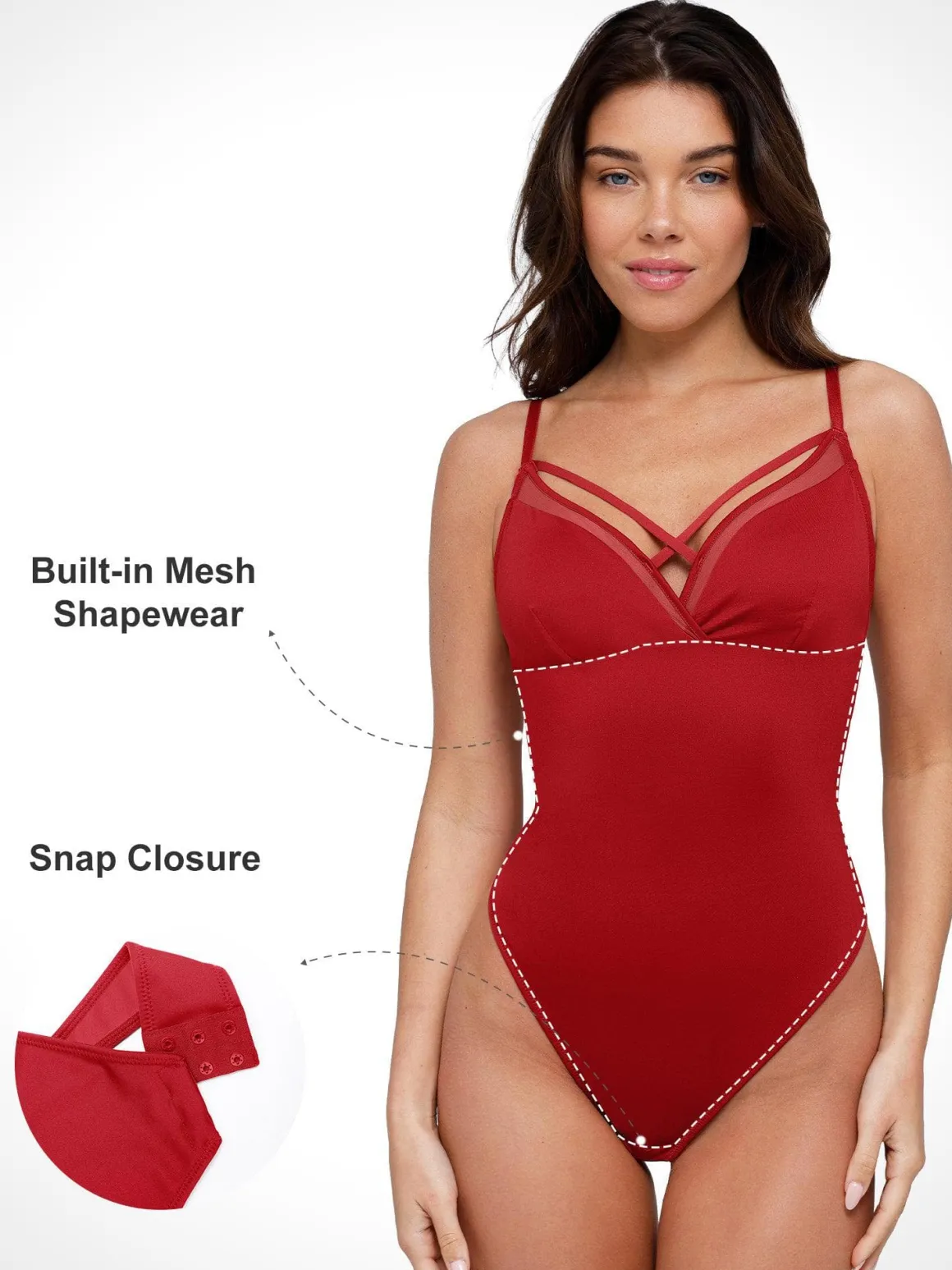 Shapewear Illusion Mesh Slimming Thong Bodysuits