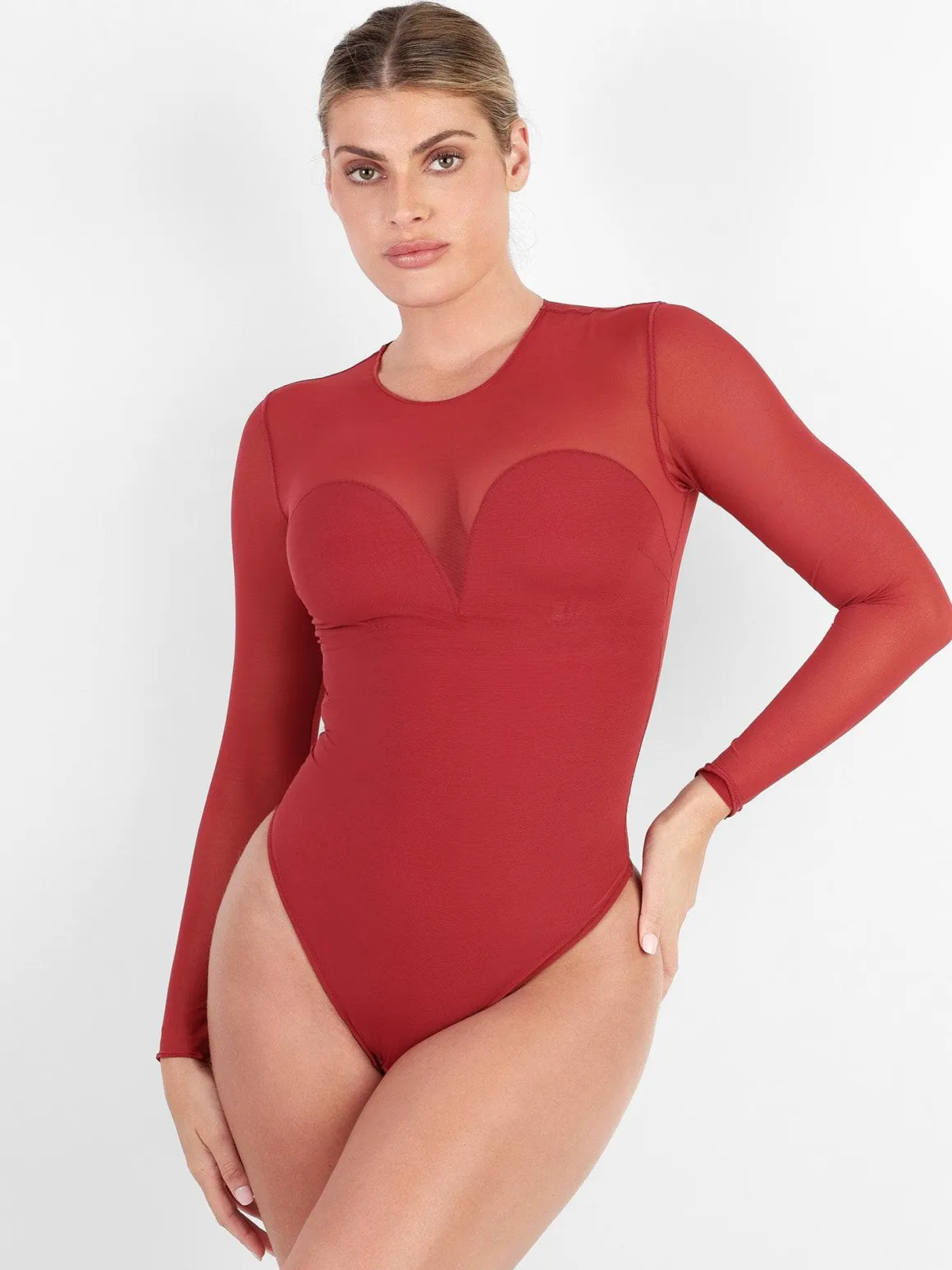 Shapewear Illusion Mesh Slimming Thong Bodysuits