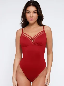 Shapewear Illusion Mesh Slimming Thong Bodysuits