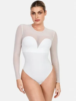 Shapewear Illusion Mesh Slimming Thong Bodysuits