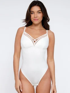 Shapewear Illusion Mesh Slimming Thong Bodysuits