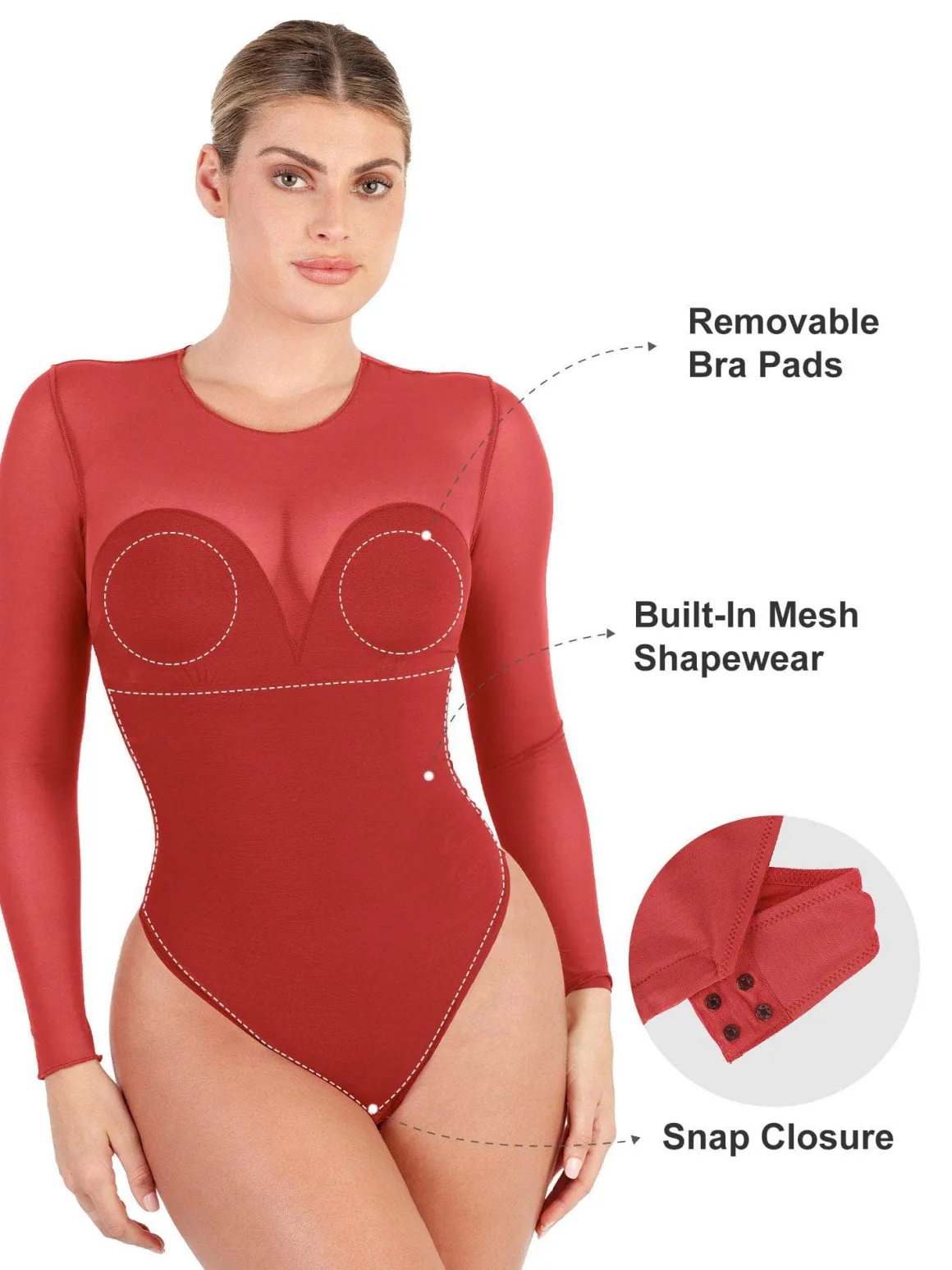 Shapewear Illusion Mesh Slimming Thong Bodysuits