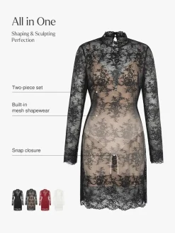 Shapewear 2-in-1 Lace Overlay Sculpting Dress