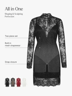 Shapewear 2-in-1 Lace Overlay Sculpting Dress