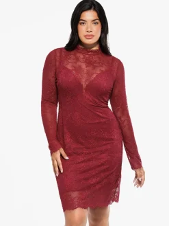 Shapewear 2-in-1 Lace Overlay Sculpting Dress