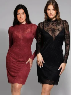 Shapewear 2-in-1 Lace Overlay Sculpting Dress