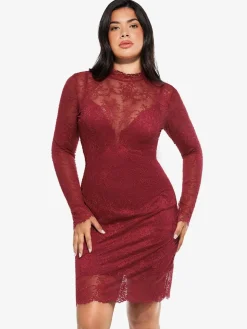 Shapewear 2-in-1 Lace Overlay Sculpting Dress